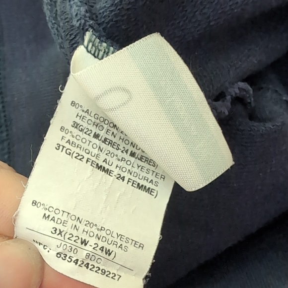 Just My Size Relaxed Fit Navy Snap Detail Shorts 3x Women's Vintage - Picture 4 of 5